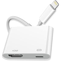 [MFi Certified] Apple Lightning to HDMI Adapter for iPhone to TV, 1080P Lightning to Digital AV Adapter Sync Screen Connector Cable for iPhone 14 13 12 11 Pro Max XS XR X 8 to HDTV/Projector/Monitor