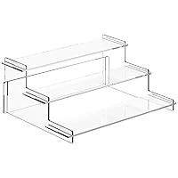 Acrylic Risers Display Stand, 3 Tier Cupcake Holder, Clear Perfume Organizer Stand, Display Shelf for Figures and Collection, Dessert Shelves for Party, Display Risers for Decoration and Organizer