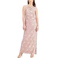 Connected Women's Glitter Lace Maxi Dress (Dusty Rosewood, 4)