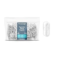 PureCaps USA - Empty Clear Vegetarian and Vegan Pill Capsules Size 00, 100 Empty Joined Vegetarian Pills, Non-GMO Certified, Kosher, Gluten Free and Halal Certified, Preservative Free