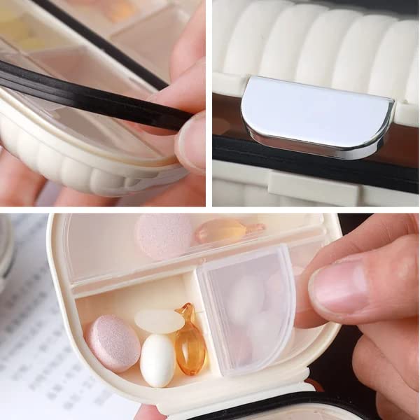 Portable Daily Pill Case,Small Travel Pill Organizer for Purse,Portable Mini Pharmacy for Daily Weekly Travel, Outdoor (Small)
