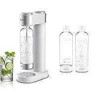 Philips Stainless Sparkling Water Maker + PHILIPS Carbonating Bottles, 1L Twin Pack (2 Pack)