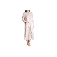 LA CERA Women's Nightgown, Imported Long Sleeve Gown with Zipper Closure and Front Pockets