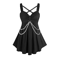 Ladies Sleeveless Strapless Spaghetti Strap Off Shoulder Dress Dress for Women Victorian Goth Dress 2024 3N