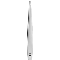 ZWILLING Beauty TWINOX Point Tip Tweezers, Needle Point Tip for Precise Hair Plucking, Durable Stainless-Steel Tweezers, Premium Facial Care, Silver