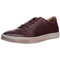 Men's Leather Luxury Lace Up Perf Detail Sneaker