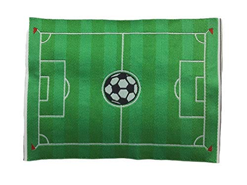 Melody Jane Dollhouse Green Football Pitch Rug Mat Miniature Child's Room Accessory 1:12