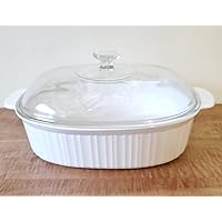 Corning F-14-B French White 4 Liter Casserole Dish With Lid