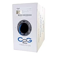 C2G 56017 Cat6 Bulk Unshielded Ethernet Network Cable with Solid Conductors,1000 Feet, Blue