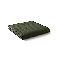 YnM Weighted Blanket, Soothing Cotton, Smallest Compartments with Glass Beads, Bed Blanket for One Person of 60lbs, Ideal for Twin Bed (41x60 Inches, 7 Pounds, Amy Green)