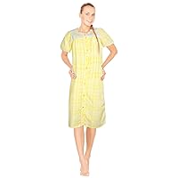 JEFFRICO Womens Snap Front Housecoat Lounger Duster House Dress Short Sleeve Robe