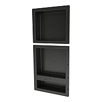 Redi Niche Triple Niche Recessed Shower Shelf- Black, Three Inner Shelves, 16-Inch Width x 34-Inch Height x 4-Inch Depth