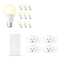 Smart Light Bulb Soft White Bundle with Smart Plug, Compatible with AlexaGoogle Home, Zigbee, E26 Led Bulb 60 Watt, A19 Dimmable Smart Bulb, 800LM, Smart Hub Required, 14 Pack