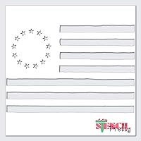 Rustic American Flag Circular Stars & Stripes Stencil Best Vinyl Large Stencils for Painting on Wood, Canvas, Wall, etc.-Massive (30