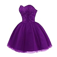 Homecoming Dresses - Lace Tulle Prom Dresses for Teens Strapless Duffy A-Line Formal Cocktail Gowns