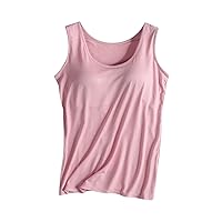 Camisole Tops for Women Sleeveless Tank Top with Built in Bra Running Sports Racerback Tanks with Padded Plus Size Comfy Cami Built in Bra Tops for Women Clearance Fashion Pink