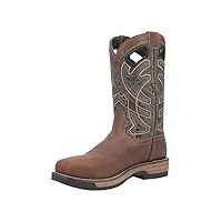 Laredo Western Boots Mens Square Toe Steel Toe 15 EW Brown Black 6910