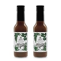 Queen Majesty COCOA GHOST HOT SAUCE 5 Fl Oz (2 Pack) - All Natural Habanero & Ghost Pepper Condiment with Chipotle - Vegan, Low-Carb, No Sugar, Kosher, Gluten Free, non GMO, Featured on Hot Ones