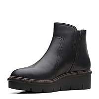 CLARKS Airabell Zip Black Smooth Leather 7.5 B (M)