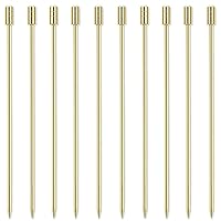 Stainless Steel Cocktail Picks Martini Olive Picks for Mojitos Bloody Marys Olives Appetizers Fruits Sandwiches Drink Home Bar Decor 10 pieces (Gold)