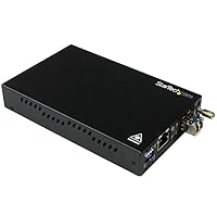 Singlemode (SM) LC Fiber Media Converter for 1Gbe Network - 20km - Gigabit Ethernet - 1310nm - with SFP Transceiver (ET91000SM20),Black