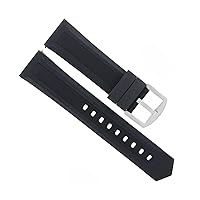 Ewatchparts 21MM RUBBER BAND STRAP COMPATIBLE WITH TAG HEUER AQUARACER CALIBRE 5 WAJ2110 AUTOMATIC BLACK