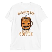 Inked Creations Funny Halloween t-Shirt for Woman, Man, Unisex, Clothes, Outfit, Nightmare Before Coffee