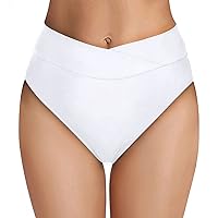 Flattering Swimsuits for Women Modest White Bikini High Waisted Bride Push Up Bikini Top