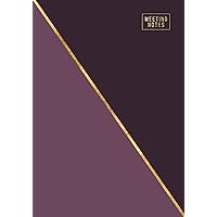 Meeting Notes: Weekly and Monthly Business Agenda Organizer with Action Items - To Do Lists - Notes | Abstract Purple & Gold (Office Organization Notebooks)