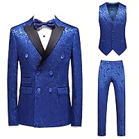 6 Buttons Double Breasted Notch Lapels Men's Suits Waistcoat 4 Buttons