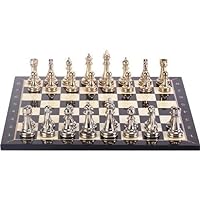 Chess Set Gift Home Metal Classic Chess Set Bright and Walnut Board Chess Game Board Set