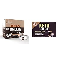 Rapidfire Caramel Macchiato & French Vanilla Ketogenic Keto Coffee Pods, Supports Energy & Metabolism, Weight Loss Diet, Single Serve K Cup, 16 & 12 Count