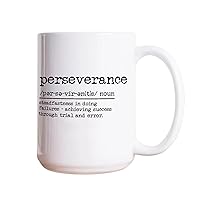 Perseverance Definition Dictionary Word Meaning Ceramic Coffee Mug 15oz Novelty White Coffee Mug Tea Milk Juice Christmas Coffee Cup Funny Gifts for Girlfriend Boyfriend Man Women