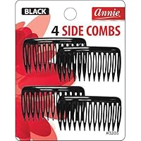 Annie Side Hair Comb Small Black (4pc) #3203