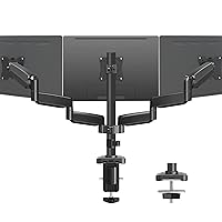 MOUNTUP Triple Monitor Mount, 3 Monitor Stand Desk Arm for Max 32 Inch Computer Screens, Max Extension 62.3
