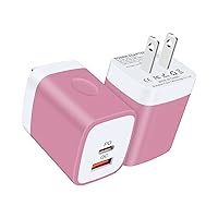 Type C Charging Block, 2Pack 20W PD + QC 3.0 Fast Charging USB C Plug in Wall Charger Outlet Plug Power Adapter Brick Cube Box for iPhone 14/14 Pro Max/14 Plus/13 12 11 Pro Max/SE/XR/XR/XS/8,Watch 7