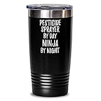 Funny Pesticide Sprayer Tumbler By Day Ninja By Night Parenting Gift Idea New Parent Gag Insulated Cup With Lid Black 20 Oz