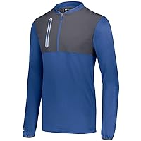 Holloway Youth Weld Hybrid Pullover Xl Royal/Carbon