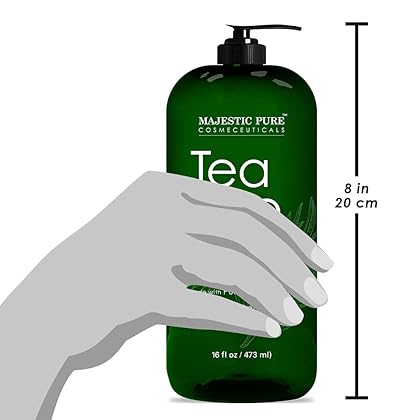 MAJESTIC PURE Tea Tree Body Wash - Formulated to Combat Dry, Flaky Skin - Soothes, Nourishes and Moisturizes Irritated, Chapped, Problem Skin Areas - (Packaging may Vary) -16 fl. oz.
