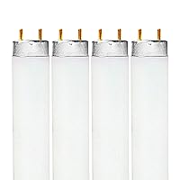 LUXRITE F32T8/865 32W 48 Inch T8 Fluorescent Tube Light Bulb, 6500K Daylight, 2800 Lumens, G13 Medium Bi-Pin Base, LR20735, 4-Pack