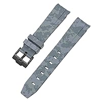 BUDAY Camouflage Strap for Omega for Swatch MoonSwatch Curved End Silicone Rubber Bracelet Men Women Sport Watch Band Accessorie 20mm
