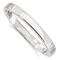 Saris and Things 925 Sterling Silver 8mm Hinged Bangle Bracelet