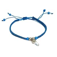Clear Quartz Crystal Point Dangle Healing Gemstone Macramé Braided String Adjustable Pull Tie Bracelet - Handmade Jewelry Boho Accessories