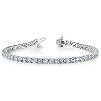 14k Gold Round Diamonds Tennis Bracelet (7 inches) IGI Certified