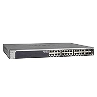 NETGEAR 28-Port 10G Ethernet Smart Switch (XS728T) - Managed, with 24 x 10G, 4 x 10 Gigabit SFP+, Desktop or Rackmount, and Limited Lifetime Protection