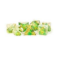FanRoll by Metallic Dice Games Sharp Edge Resin DND Dice Set: Frog Dice, Role Playing Game Dice for Dungeons and Dragons