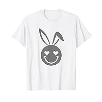 Cute Bunny Smile Face Heart Eyes Pink Rabbit Happy Bunny Tee T-Shirt