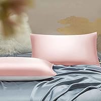 100% Pure 30 Momme Mulberry Silk Pillowcase for Hair and Skin Upgraded Real Grade 6A Silk - Durable, Soft & Anti-Aging (Pink,48X74CM)