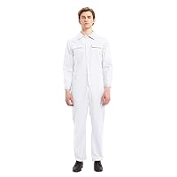 TopTie Men's 8.5 Oz Front-Zip Long Sleeve Twill Coverall