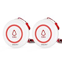 SINGCALL Caregiver Pager Home Caring Wireless Emergency Call Bell for Elderly Nurse Alert System Big Touching Pager Button for Elderly/Patient/Disable (Need to Be Paired with Receiver to Work)